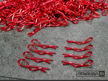 Bittydesign 1/10 Body Clips Kit (8) - Red BDBC-8R