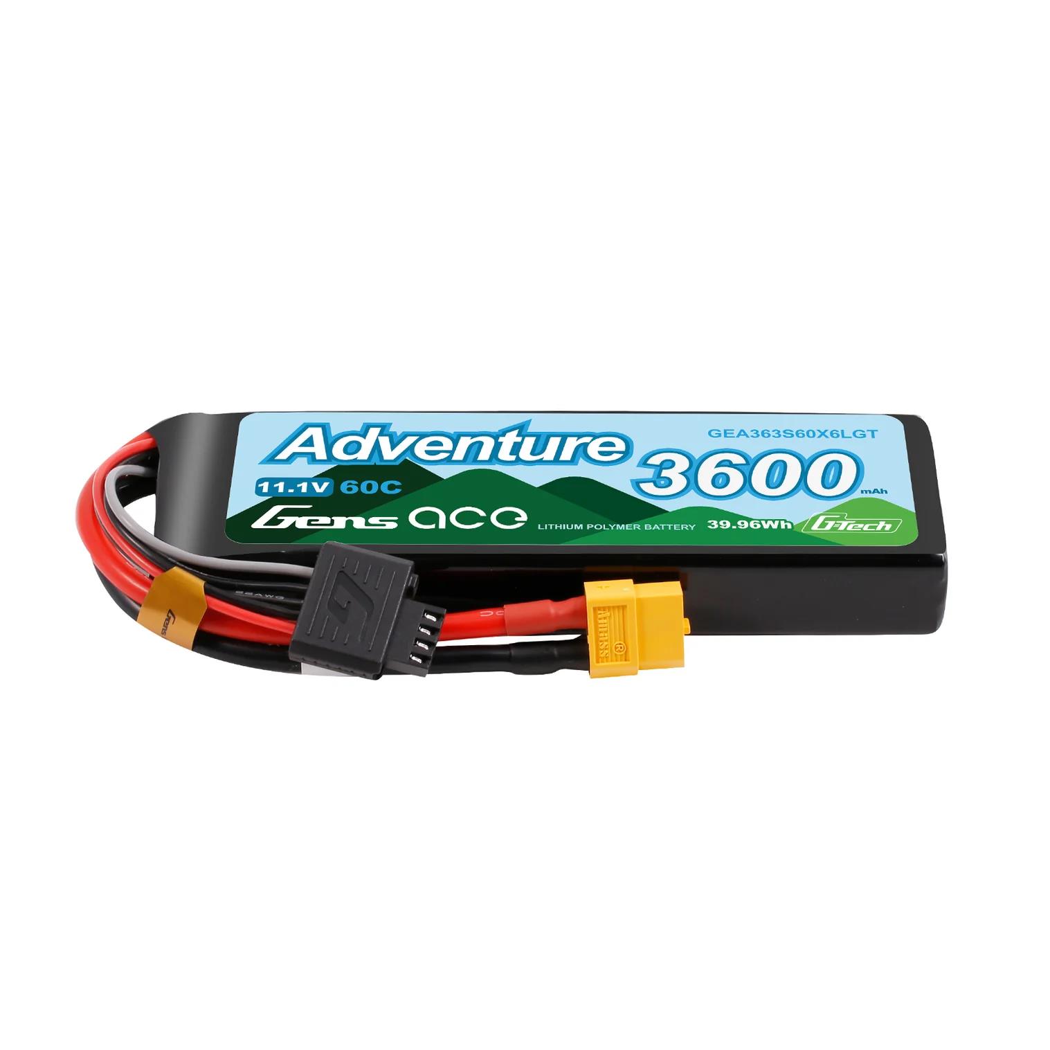 Gens Ace 3600mAh 3S 60C HV Lipo Akku mit XT60 | Adventure | G-Tech GEA363S60X6LGT