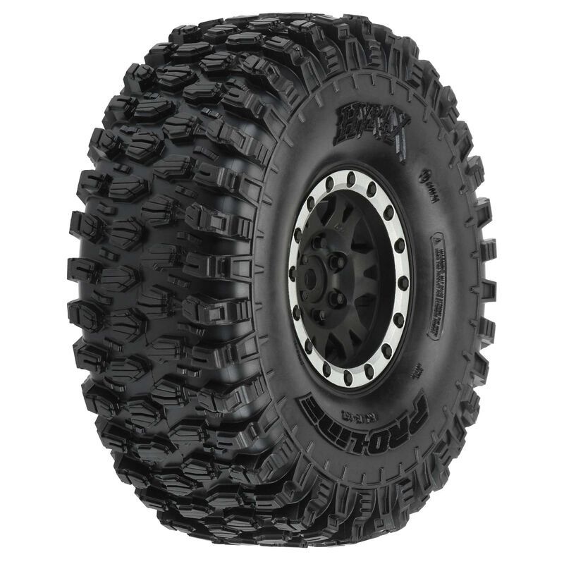 Pro-Line Hyrax 1.9 Rock Terrain Reifen a. Felge SupSoftRock v/h (2) Impulse schwarz/silber Plastik Internal Bead-Loc12mm 10128-12
