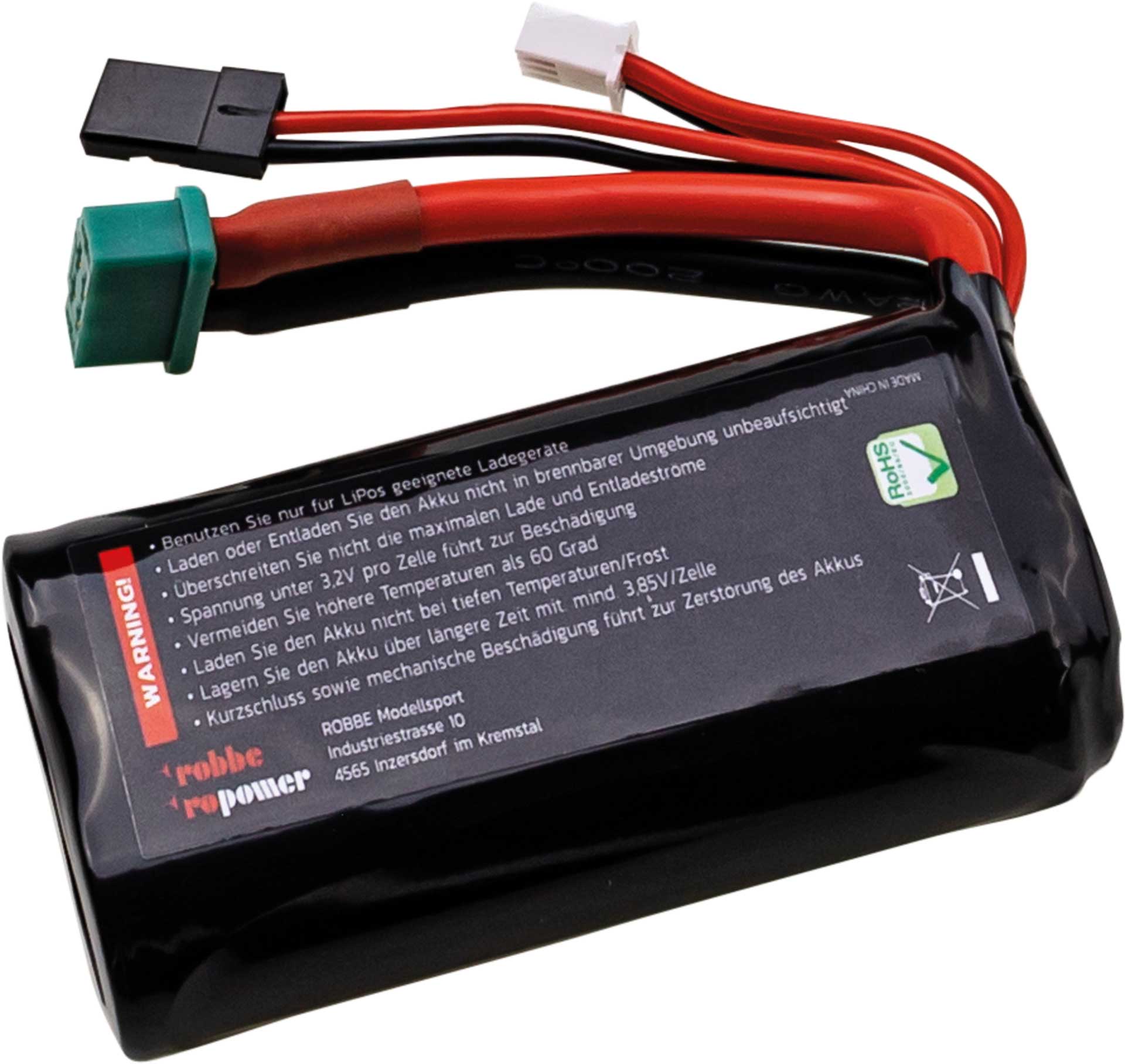 Robbe RO-POWER ULTRA LiIo 2500MAH 7,4V 10C 18650 2S1P side by side 7416