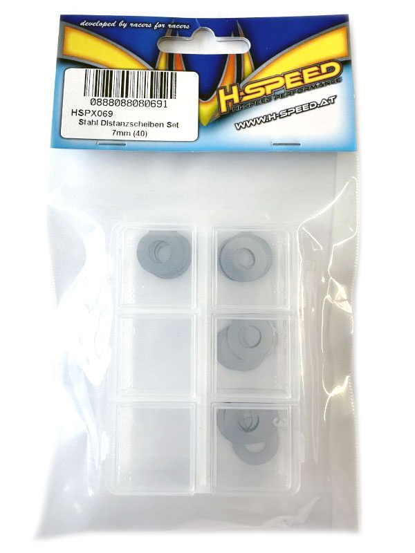 H-SPEED Stahl Distanzscheiben Set 7mm (40) HSPX069
