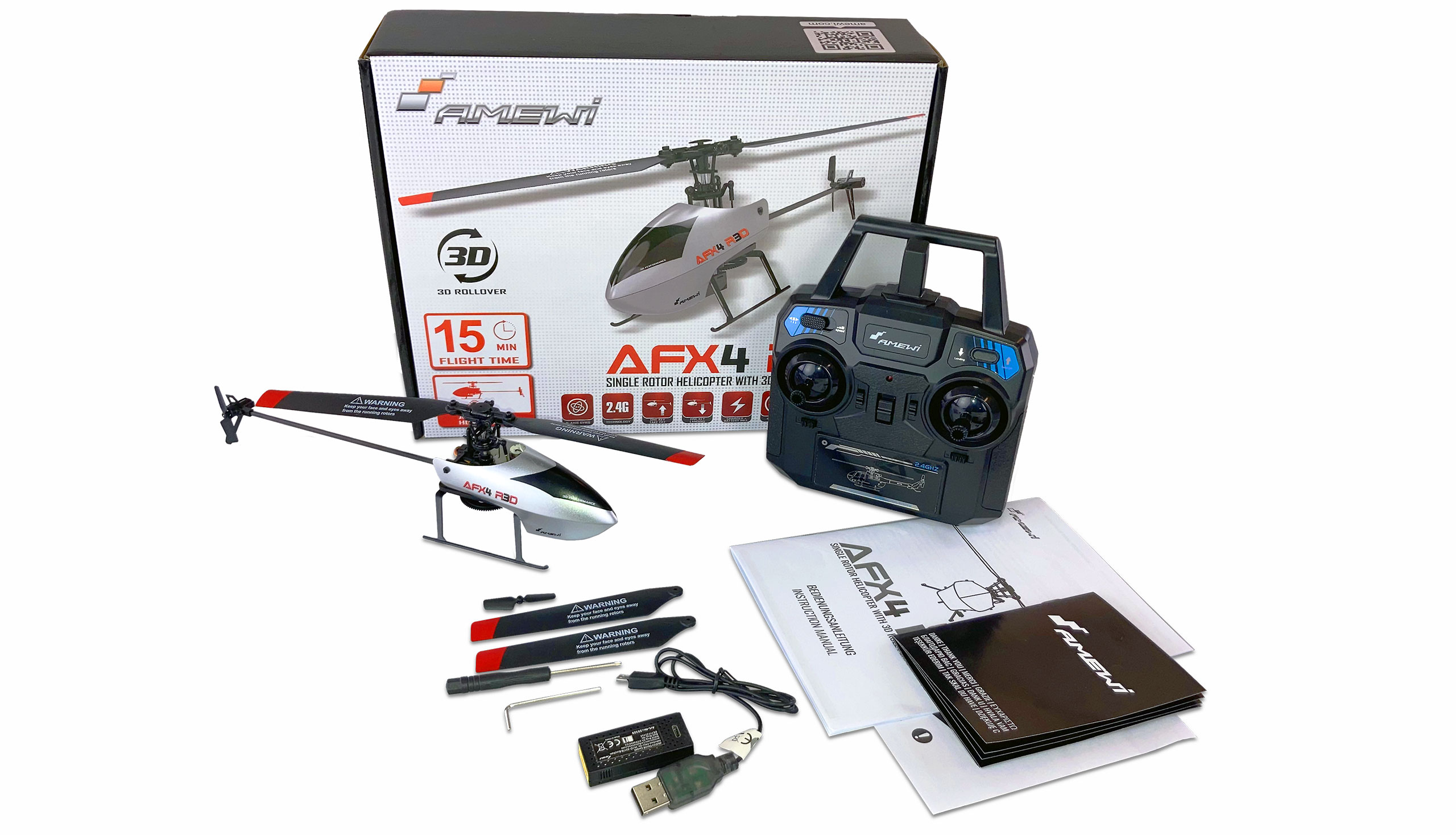 Amewi AFX4 R3D Single-Rotor Helikopter 4-Kanal 6G RTF 25329