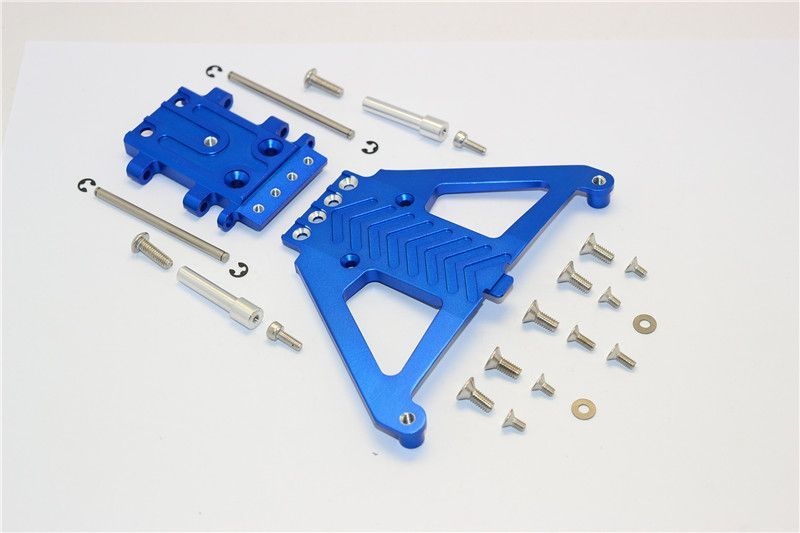 GPM Alu Chassisplatte unten vorne blau Traxxas Slash 4x4 LCG, Rally