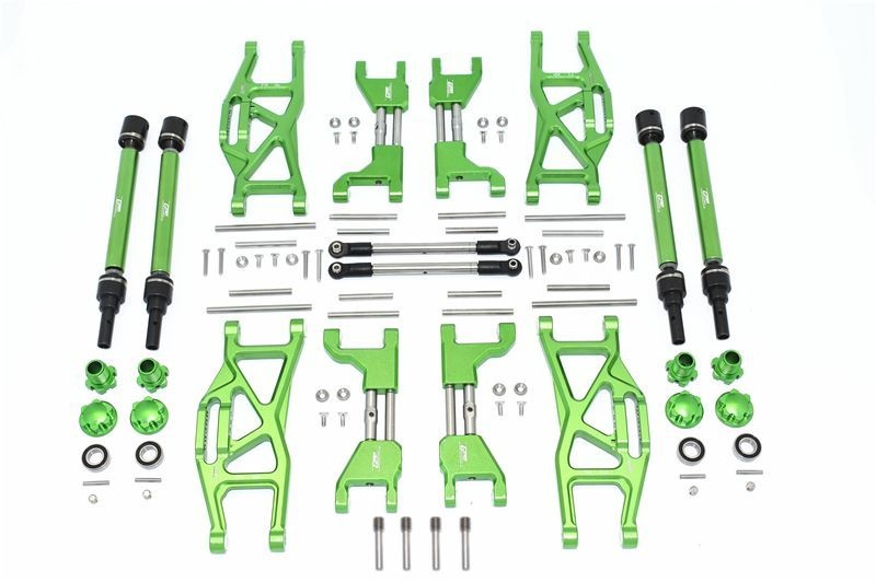 GPM Alu Aufhängungs-Set komplett v/h grün Traxxas MAXX