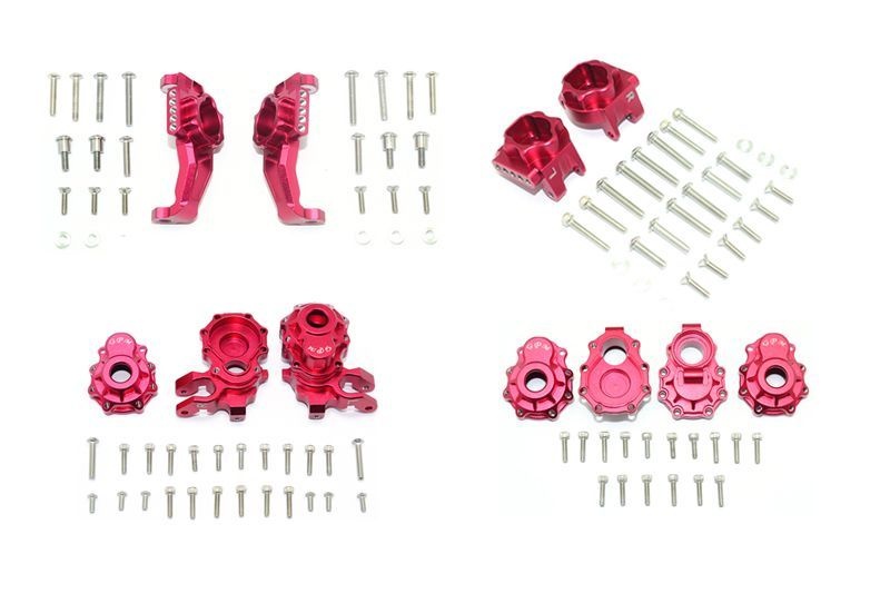 GPM Alum. Lenkhebel, C-Hub, Radträger, Portalgehäuse rot Traxxas Traxxas4 & 6