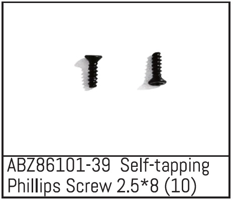 Absima Self-tapping Phillips Screw 2.5*8 - Mini AMT (10) Z86101-39