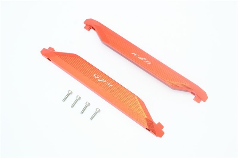 GPM Alu Chassis-Seitenschutz orange Traxxas MAXX
