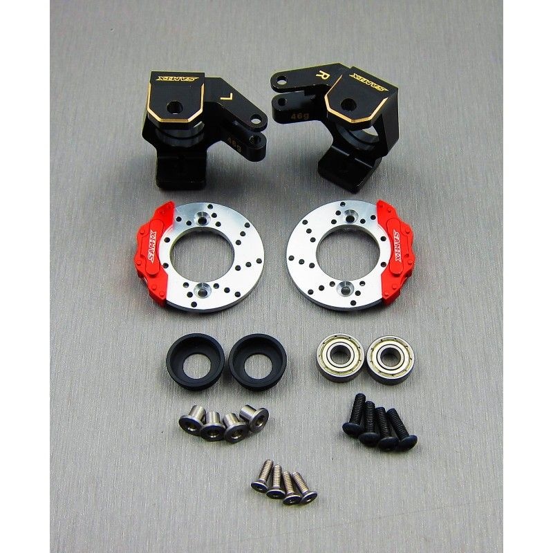 SAMIX Messing Lenkhebel verstärkt schwarz für Axial SCX10-2 SCX2-4412FSBK