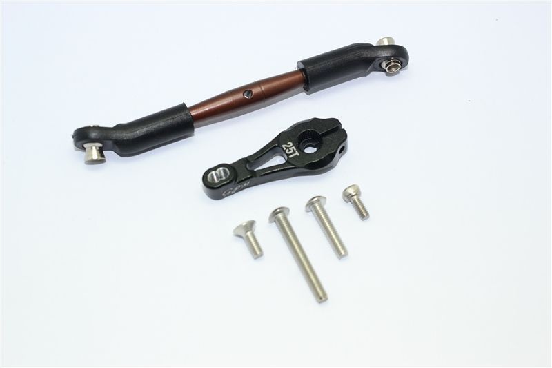 GPM Alu Servo Horn 25T mit Federstahl Spurstange schwarz Traxxas Traxxas4 & 6
