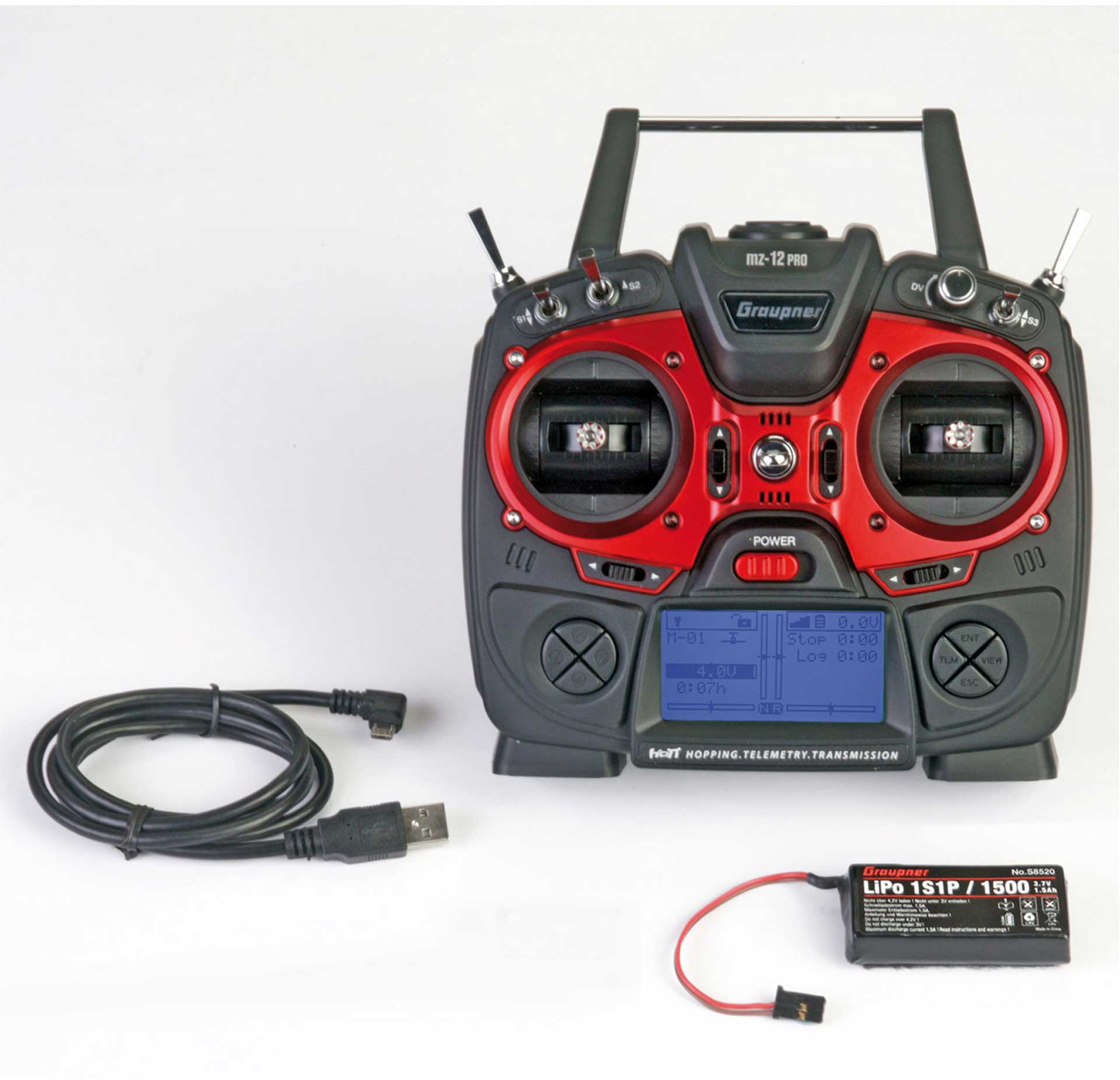 GRAUPNER MZ-12 PRO HOTT Einzelsender 2,4Ghz Fernsteuerung S1002.Pro.77