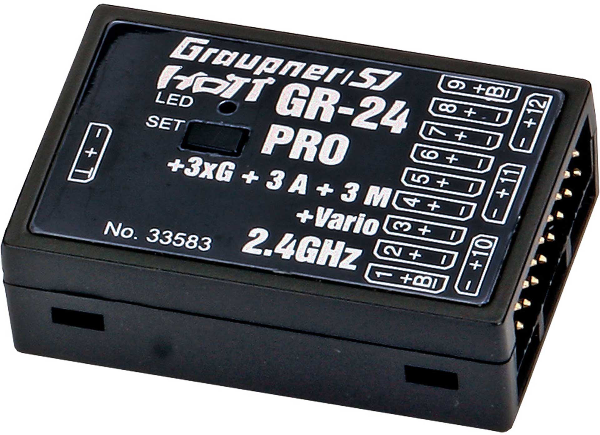 GRAUPNER GR-24 PRO 3XG + 3A + 3M + VARIO 2,4GHZ HOTT EMPFÄNGER 33583