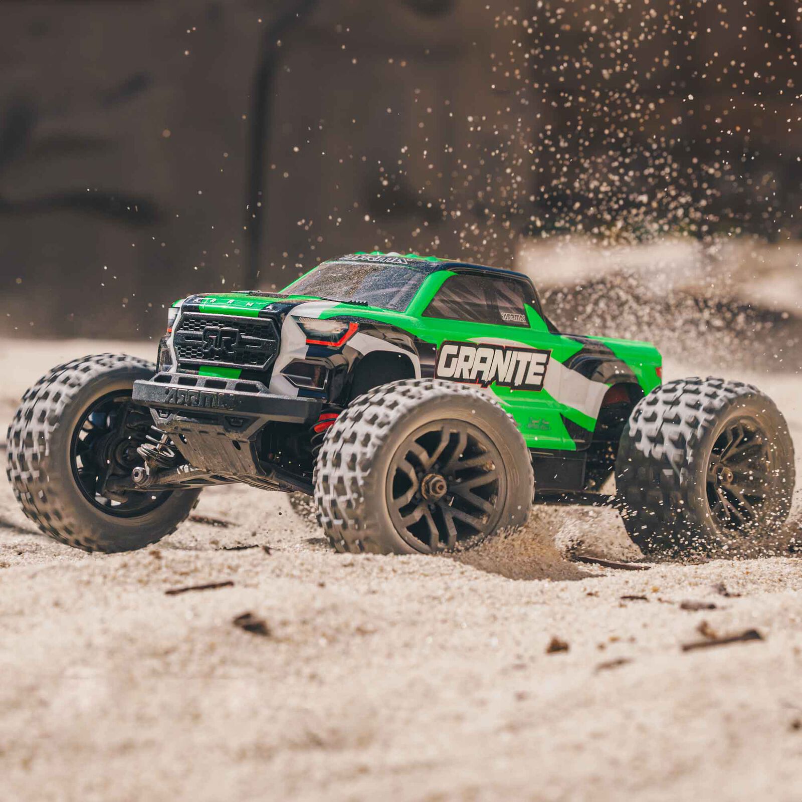 ARRMA 1/18 GRANITE GROM MEGA 380 Brushed 4X4 Monster Truck RTR with Battery & Charger, Green ARA2102T3