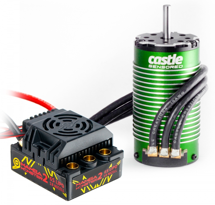Castle Mamba Monster-2 Combo 1:8 25V WP ESC & 1512-2650KV Sensor Motor 010-0108-04