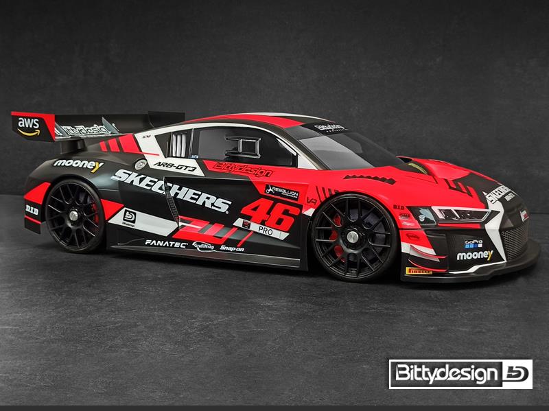 Bittydesign AR8-GT3 1/7 clear body for ARRMA Infraction/Limitless, 1.5mm BDGT7-R8