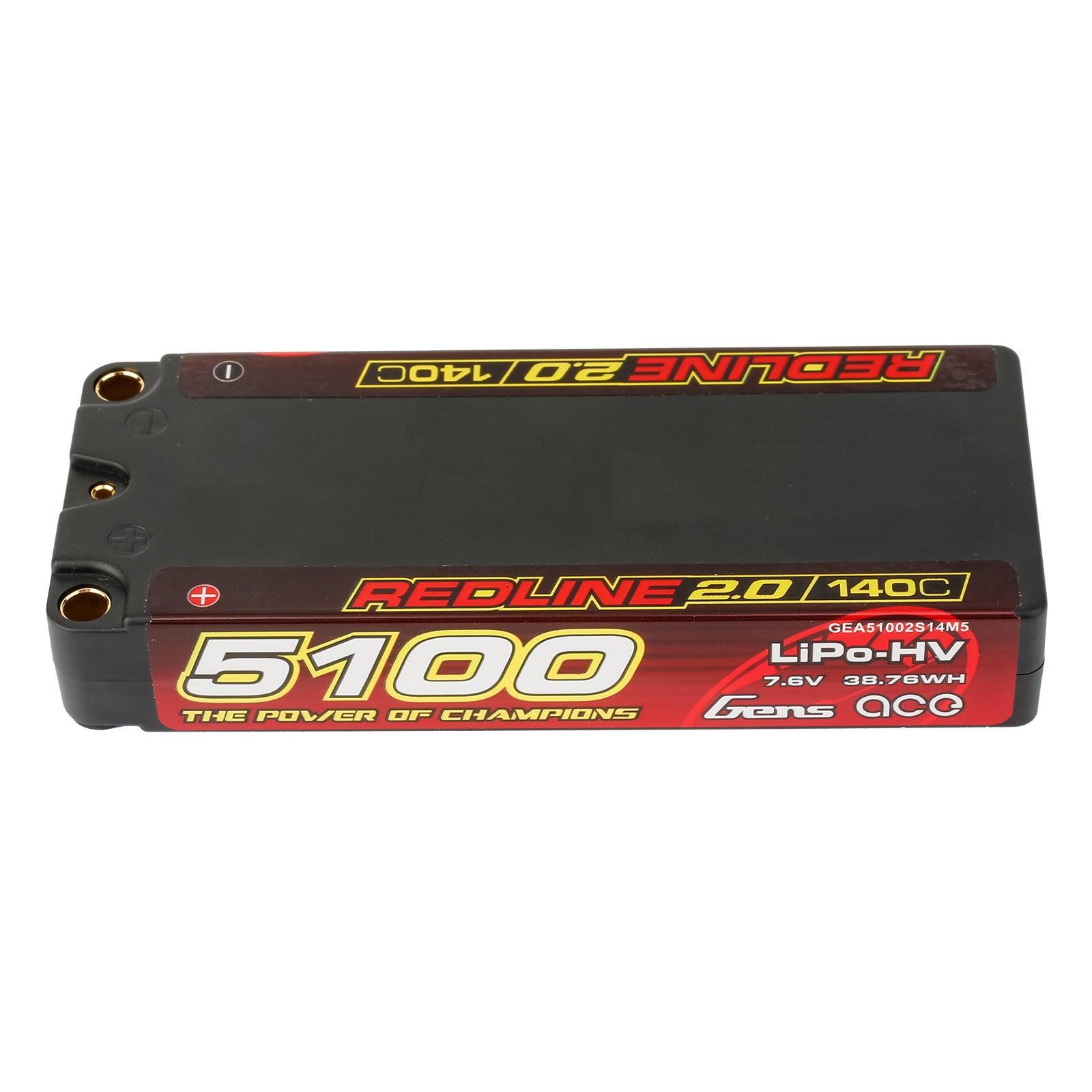 Gens Ace Rotline 2.0 Series 5100mAh 2S 7.6V 140C HardCase 134# HV Lipo Akku GEA51002S14M5