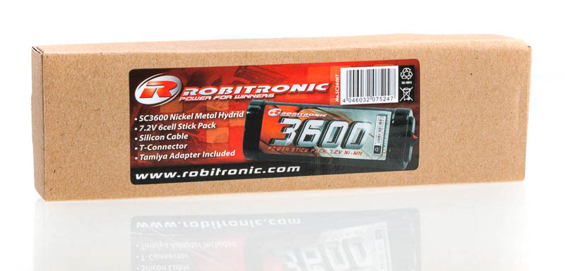 Robitronic SC3600T NiMH Akku 3600mAh 7,2V Stick Pack T-Stecker & Tamiya