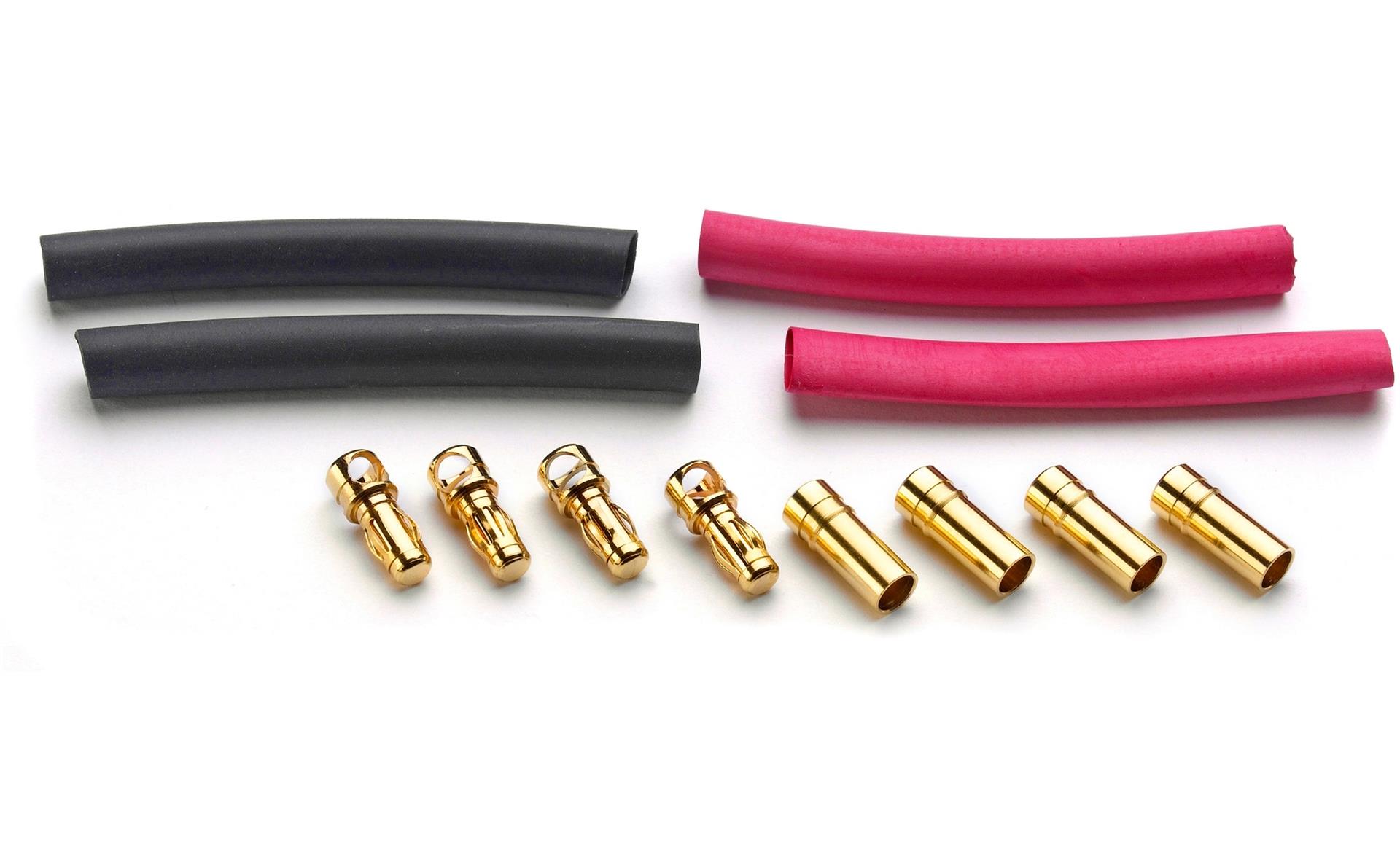 Goldkontaktstecker 3,5mm 4 Paare m. Schrumpfschlauch