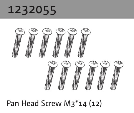 Absima Linsenkopfschraube M3*14 (18) 1232055