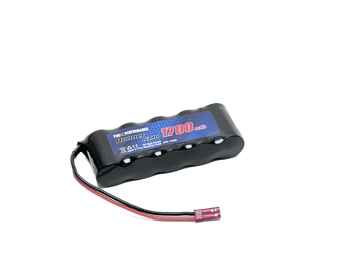 Pink Performance Runner Rx NiMH Akku 6.0V-1700 (Dual JR-JST) 84x32x12mm 120g - Std PP6-1700S - Abbildung 2