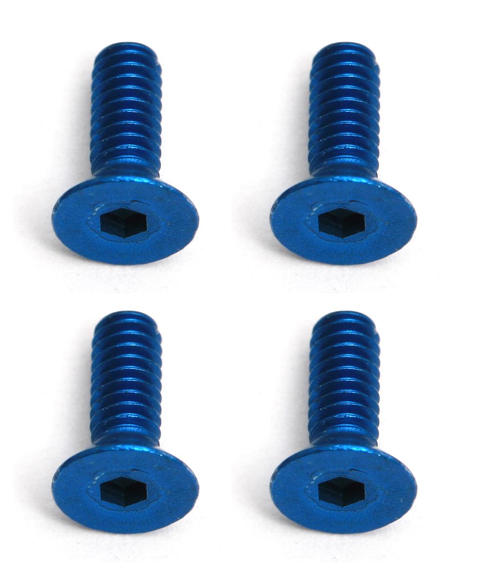 FT Screws, 2x6 mm FHCS, blue aluminum